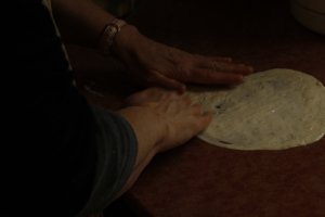 streching out the pancake